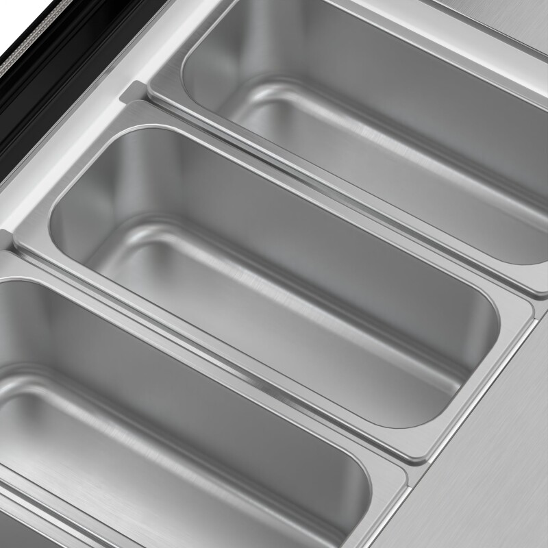 32 in. 4-Pan Countertop Ice Cream Display Freezer with Curved Glass Top in Stainless-Steel KMCGDR4P, product image 9 of 13