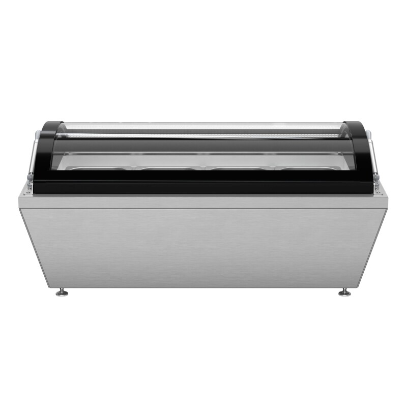 32 in. 4-Pan Countertop Ice Cream Display Freezer with Curved Glass Top in Stainless-Steel KMCGDR4P, product image 12 of 13