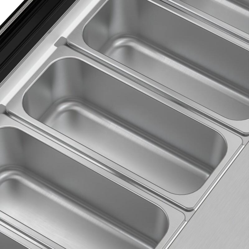 39 in. 5-Pan Countertop Ice Cream Display Freezer with Curved Glass Top in Stainless-Steel KMCGDR5P, product image 8 of 13