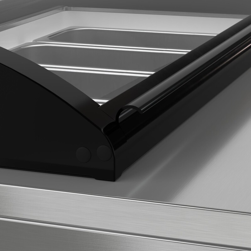 39 in. 5-Pan Countertop Ice Cream Display Freezer with Curved Glass Top in Stainless-Steel KMCGDR5P, product image 9 of 13