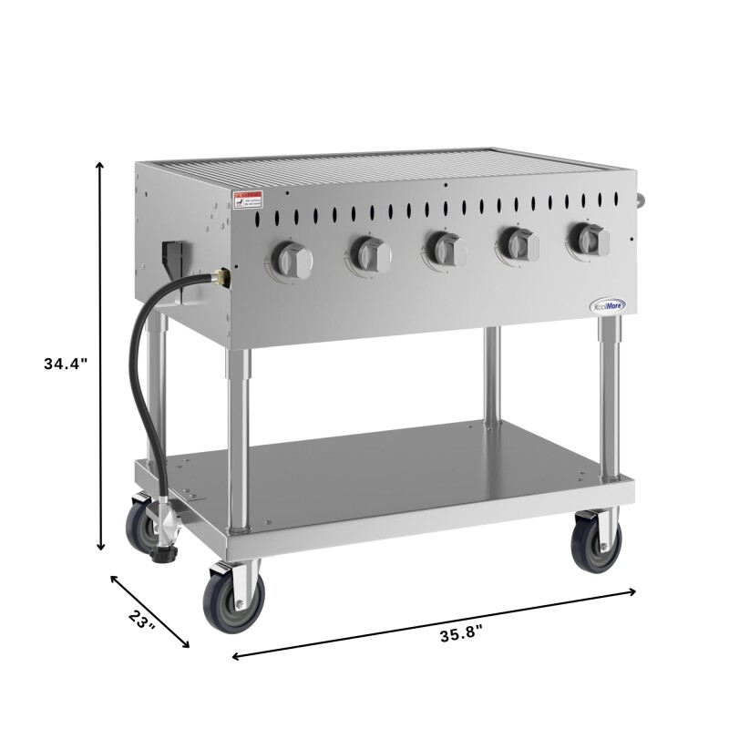 36 in. Commercial Mobile Outdoor Grill in Stainless Steel KMCGM36, product image 3 of 10