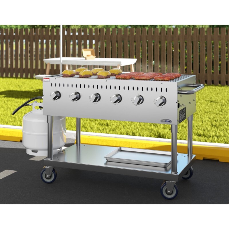 48 in. Commercial Mobile Outdoor Grill Stainless Steel, ETL Listed in Stainless-Steel KMCGM48, product image 5 of 11