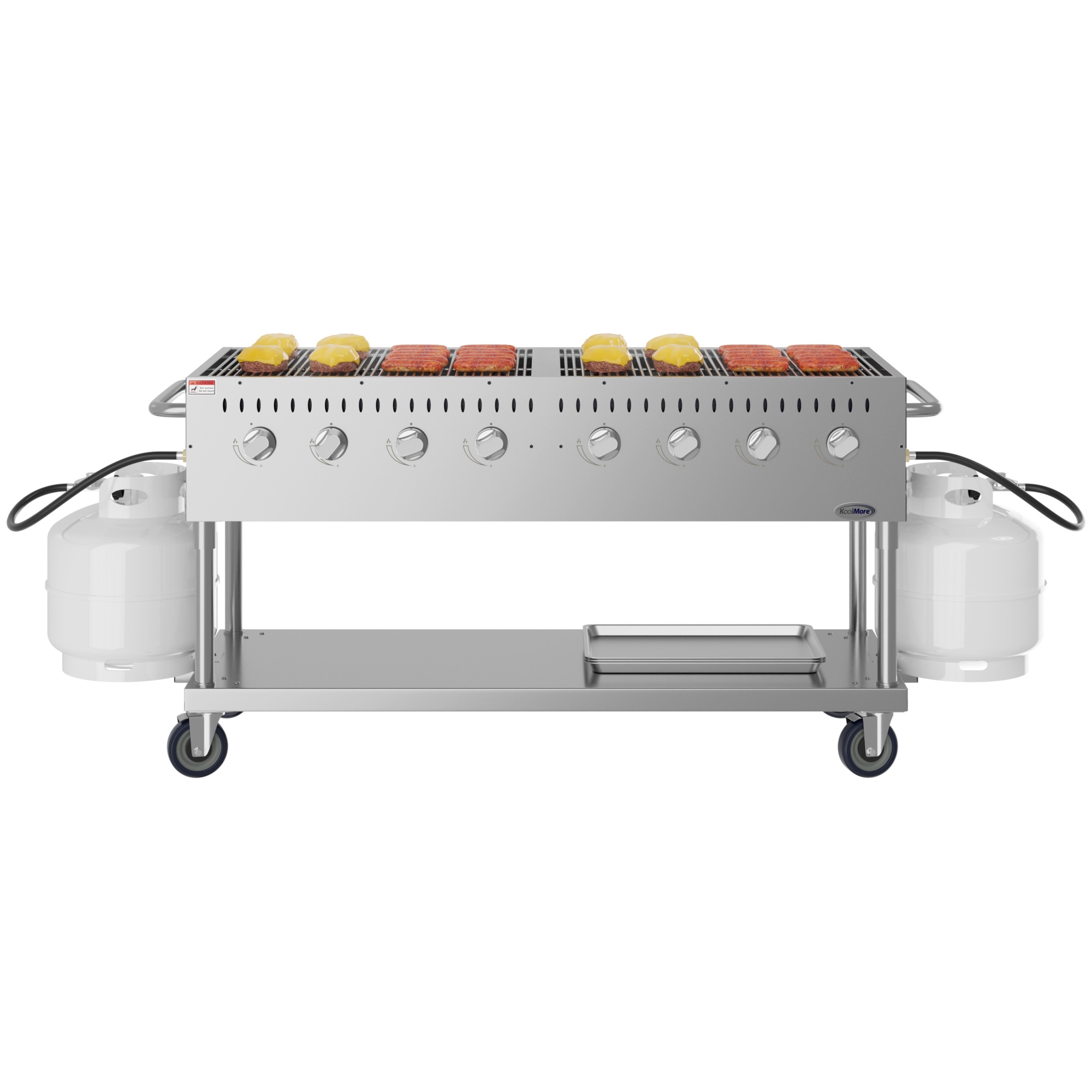 60 in. Commercial Mobile Outdoor Propane Gas Grill, ETL Listed, Stainless-Steel KMCGM60