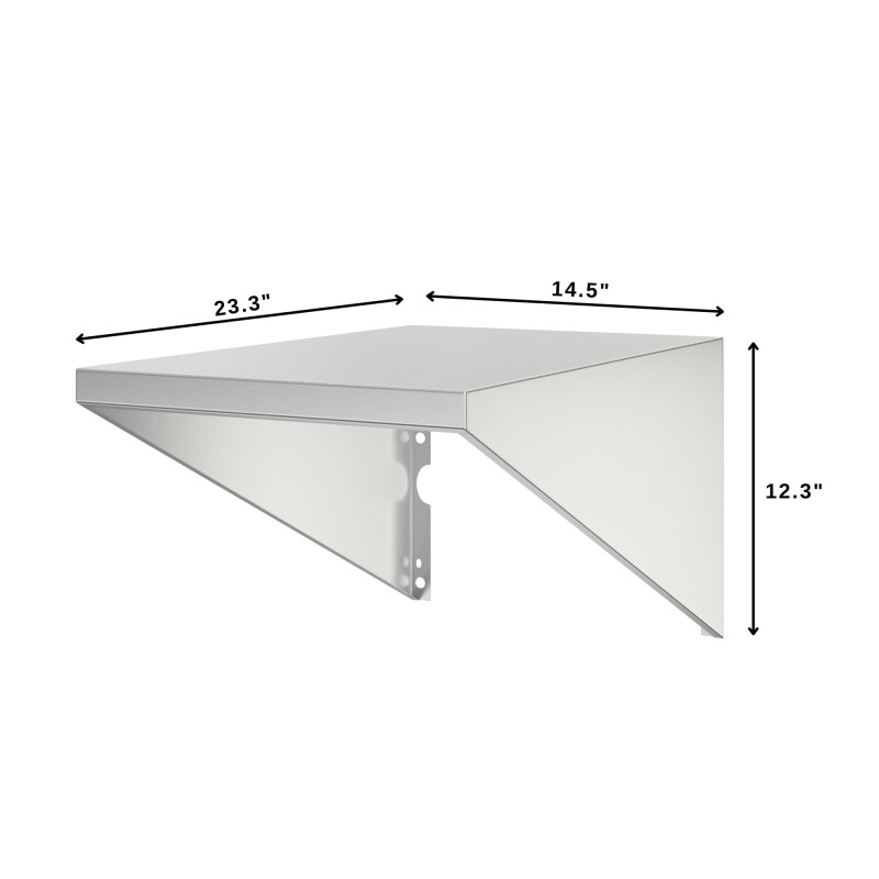 14 in. Rugged and Durable Side Shelf for Commercial Outdoor Grill in Stainless-Steel KMCGSHELF, product image 3 of 3
