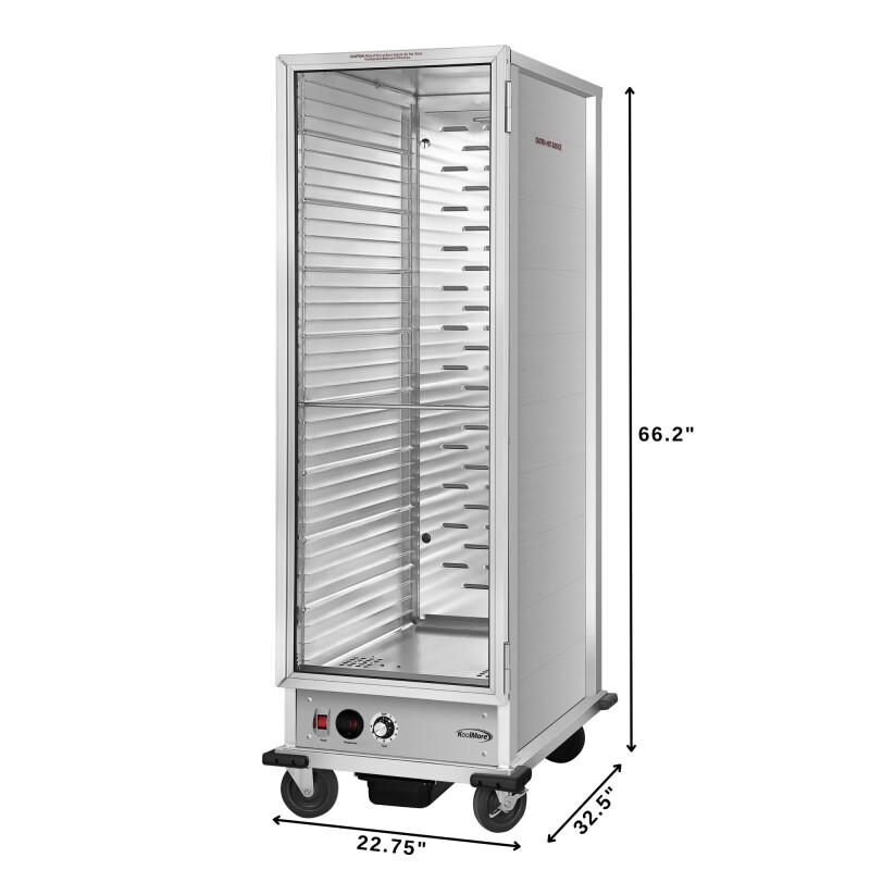 33 in. Commercial Non-Insulated Heated Holding Cabinet with 36-Pan Capacity and Glass Door in Silver KMCH36SNGL, product image 2 of 10