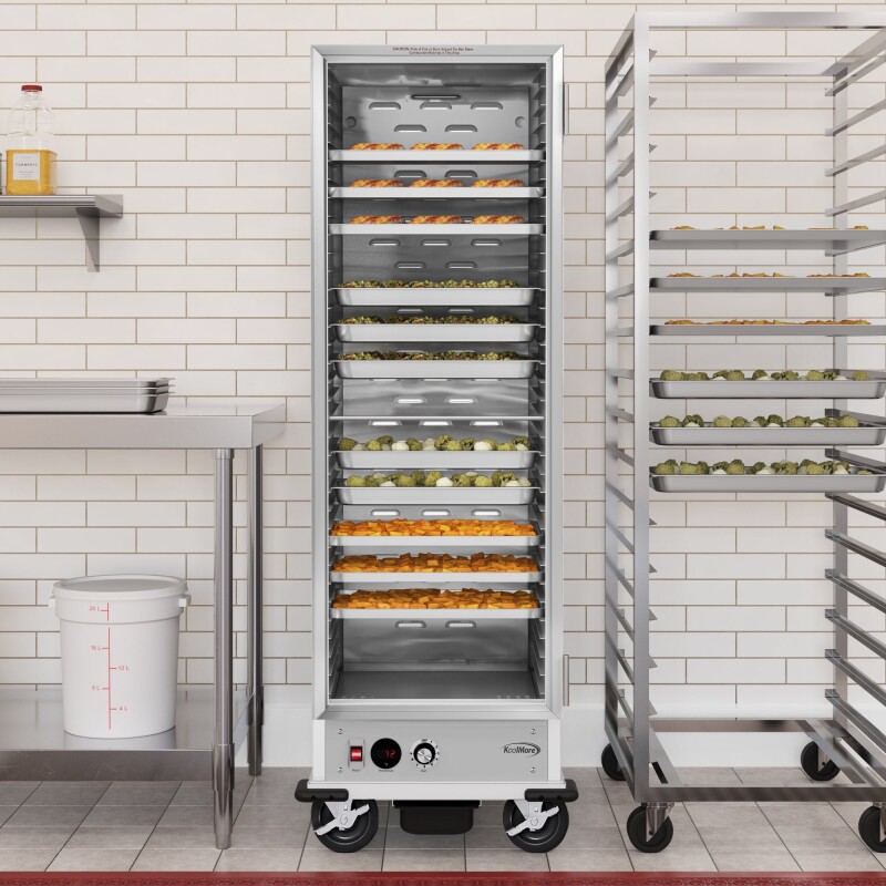 33 in. Commercial Non-Insulated Heated Holding Cabinet with 36-Pan Capacity and Glass Door in Silver KMCH36SNGL, product image 3 of 10