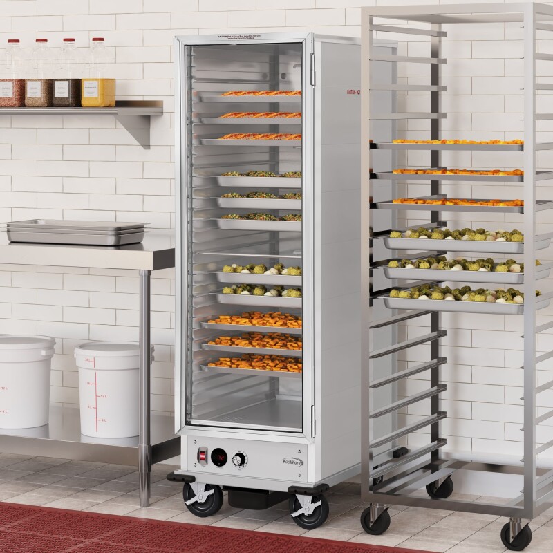 33 in. Commercial Non-Insulated Heated Holding Cabinet with 36-Pan Capacity and Glass Door in Silver KMCH36SNGL, product image 4 of 10