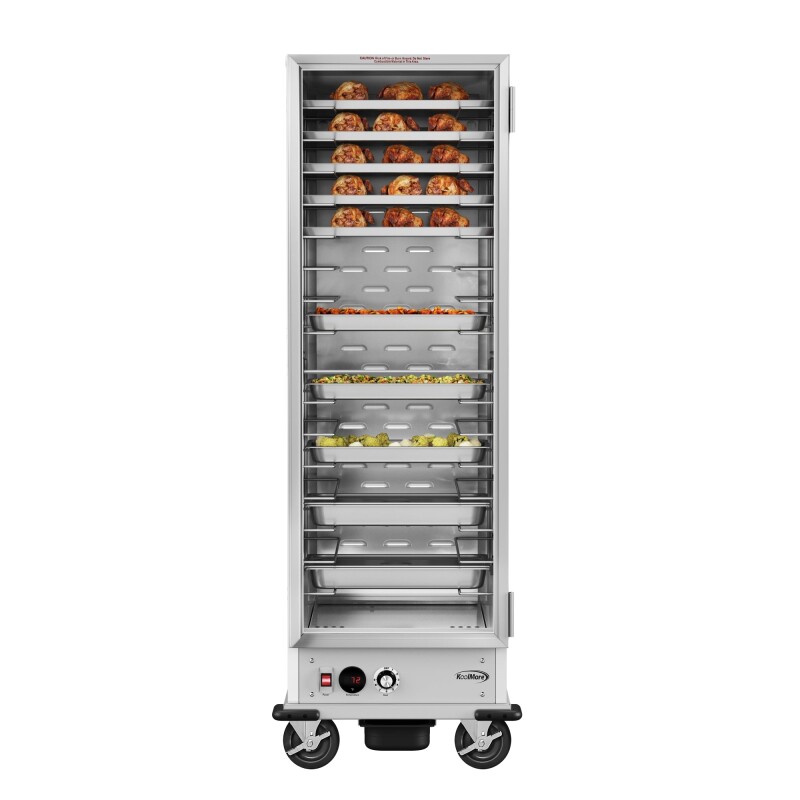 33 in. Commercial Non-Insulated Heated Holding Cabinet with Wire Racks and Glass Door in Silver KMCH36WNGL