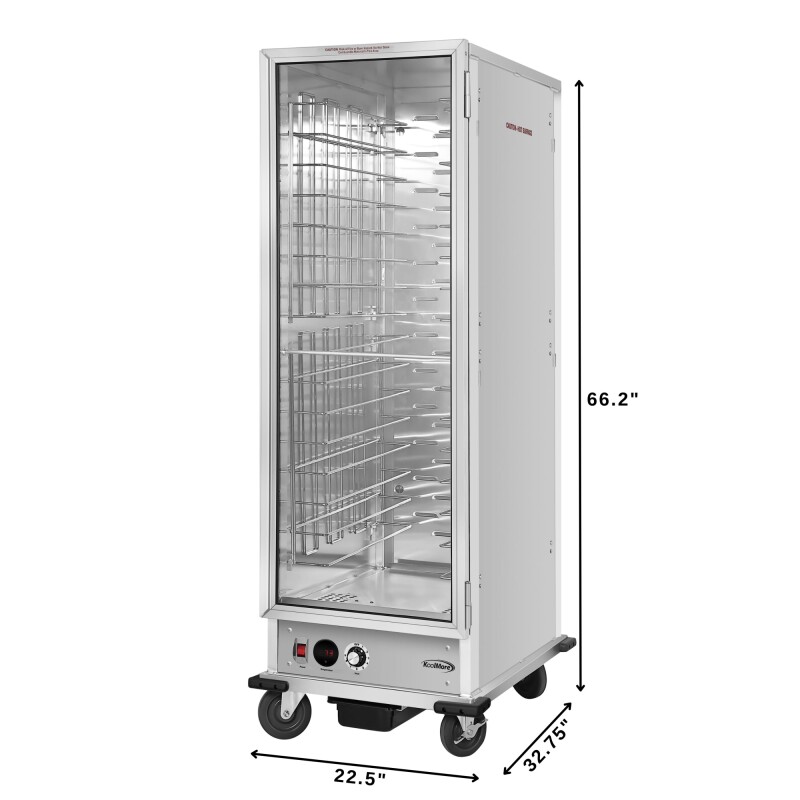 33 in. Commercial Non-Insulated Heated Holding Cabinet with Wire Racks and Glass Door in Silver KMCH36WNGL, product image 2 of 13
