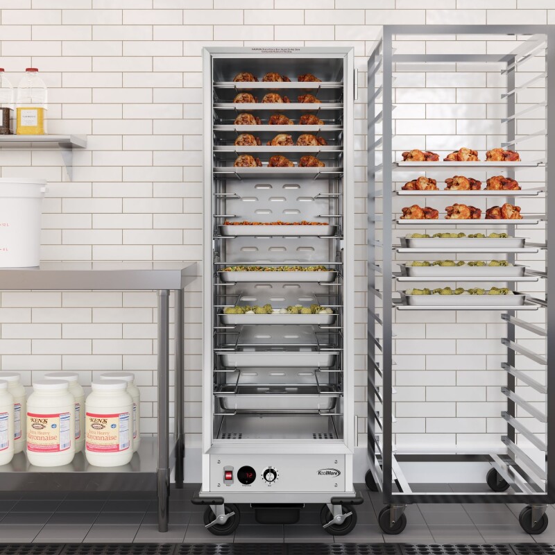 33 in. Commercial Non-Insulated Heated Holding Cabinet with Wire Racks and Glass Door in Silver KMCH36WNGL, product image 3 of 13