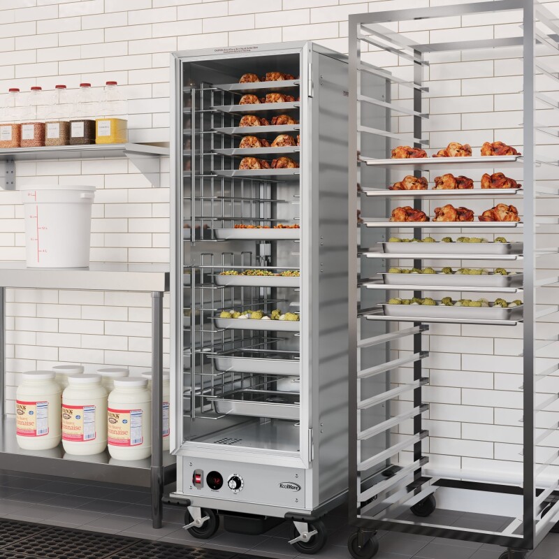 33 in. Commercial Non-Insulated Heated Holding Cabinet with Wire Racks and Glass Door in Silver KMCH36WNGL, product image 4 of 13