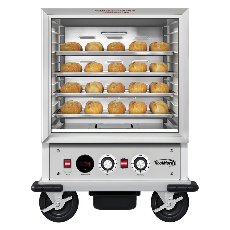33 in. Commercial Insulated Half-Size Heated Holding Proofing Cabinet with 12-Pan Capacity and Glass Door in Silver KMCHP12SIGL