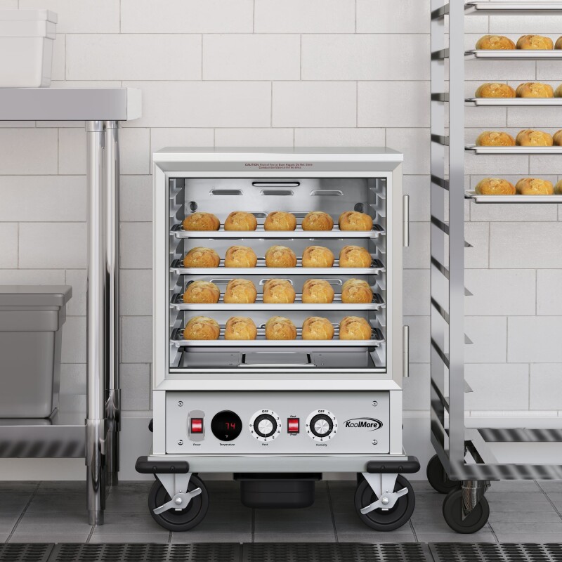 33 in. Commercial Insulated Half-Size Heated Holding Proofing Cabinet with 12-Pan Capacity and Glass Door in Silver KMCHP12SIGL, product image 3 of 11