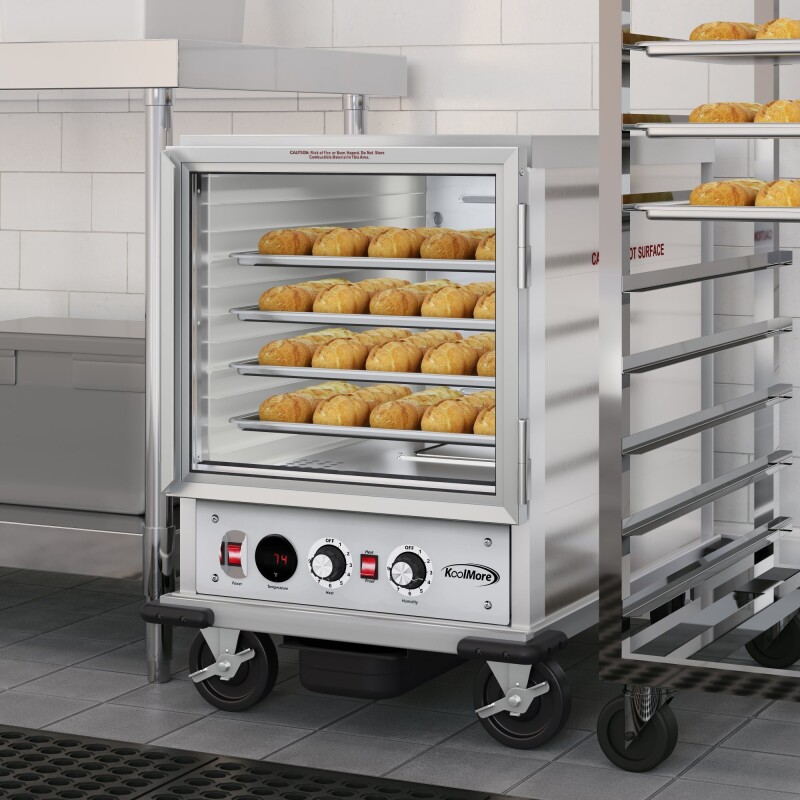 33 in. Commercial Insulated Half-Size Heated Holding Proofing Cabinet with 12-Pan Capacity and Glass Door in Silver KMCHP12SIGL, product image 4 of 11