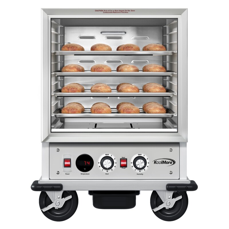 33 in. Commercial Non-Insulated Half Size Heated Holding/Proofing Cabinet with Glass Door and 12-Pan Capacity in Silver KMCHP12SNGL