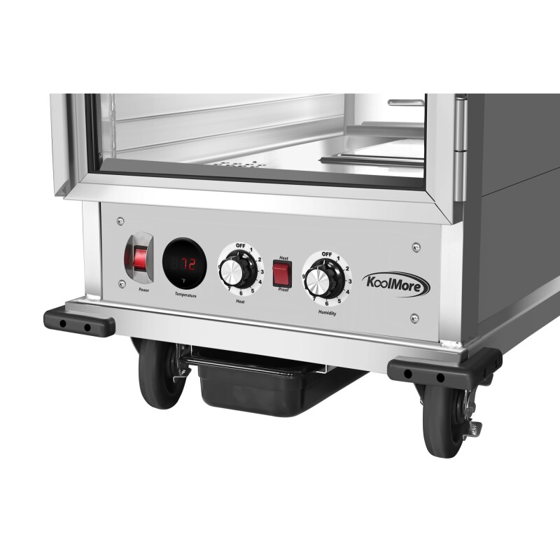 33 in. Commercial Non-Insulated Half Size Heated Holding/Proofing Cabinet with Glass Door and 12-Pan Capacity in Silver KMCHP12SNGL, product image 2 of 12