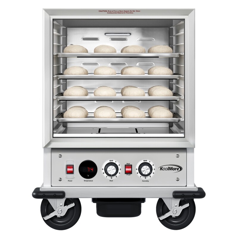 33 in. Commercial Non-Insulated Half Size Heated Holding/Proofing Cabinet with Glass Door and 12-Pan Capacity in Silver KMCHP12SNGL, product image 4 of 12