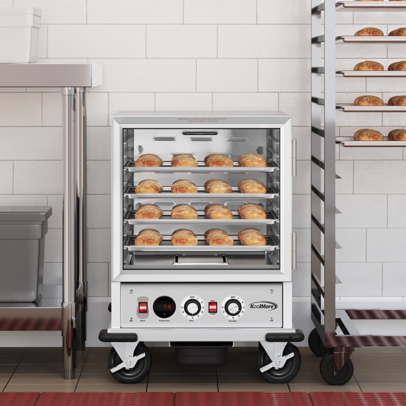 33 in. Commercial Non-Insulated Half Size Heated Holding/Proofing Cabinet with Glass Door and 12-Pan Capacity in Silver KMCHP12SNGL, product image 5 of 12