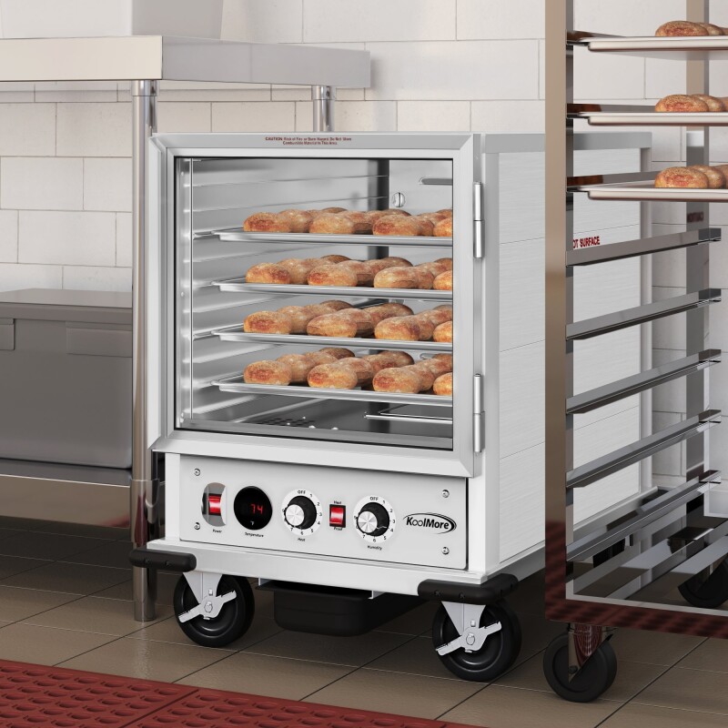 33 in. Commercial Non-Insulated Half Size Heated Holding/Proofing Cabinet with Glass Door and 12-Pan Capacity in Silver KMCHP12SNGL, product image 6 of 12