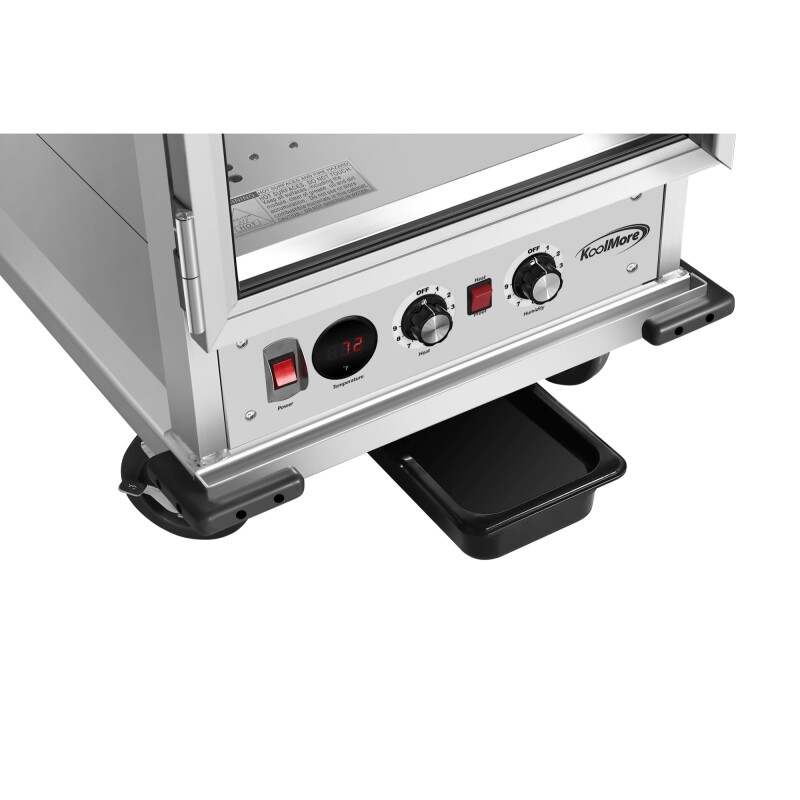 33 in. Commercial Non-Insulated Half Size Heated Holding/Proofing Cabinet with Glass Door and 12-Pan Capacity in Silver KMCHP12SNGL, product image 10 of 12