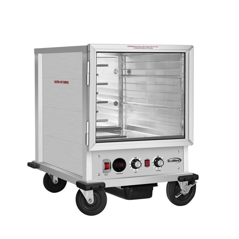 33 in. Commercial Non-Insulated Half Size Heated Holding/Proofing Cabinet with Glass Door and 12-Pan Capacity in Silver KMCHP12SNGL, product image 11 of 12
