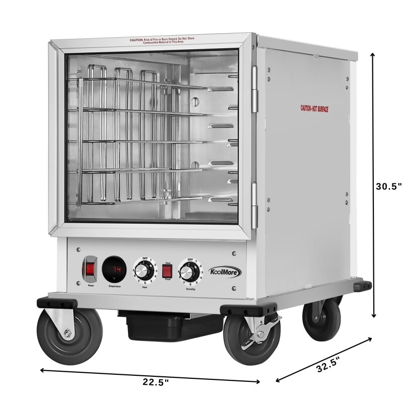 33 in. Commercial Half Size Non-Insulated 12-Pan Holding Cabinet with Wire Racks and Solid Dutch Doors in Silver KMCHP12WNGL, product image 2 of 11