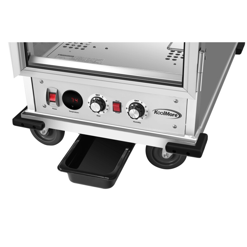 33 in. Commercial Half Size Non-Insulated 12-Pan Holding Cabinet with Wire Racks and Solid Dutch Doors in Silver KMCHP12WNGL, product image 5 of 11