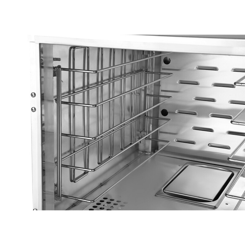 33 in. Commercial Half Size Non-Insulated 12-Pan Holding Cabinet with Wire Racks and Solid Dutch Doors in Silver KMCHP12WNGL, product image 8 of 11