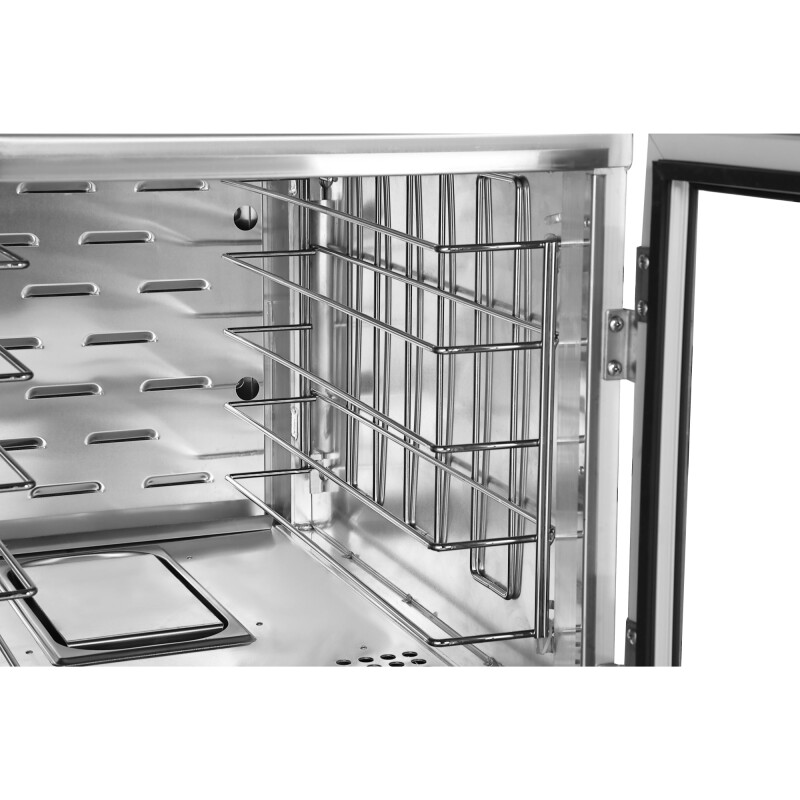 33 in. Commercial Half Size Non-Insulated 12-Pan Holding Cabinet with Wire Racks and Solid Dutch Doors in Silver KMCHP12WNGL, product image 9 of 11