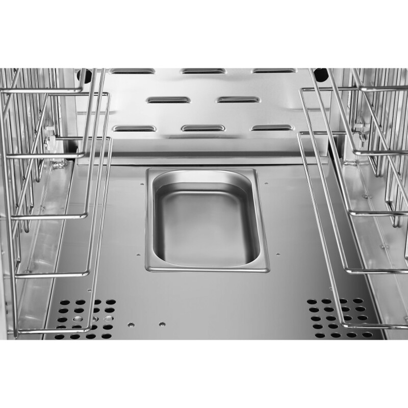 33 in. Commercial Half Size Non-Insulated 12-Pan Holding Cabinet with Wire Racks and Solid Dutch Doors in Silver KMCHP12WNGL, product image 10 of 11