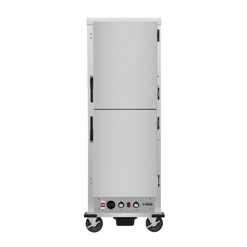 33 in. Commercial Insulated Heated Holding/Proofing Cabinet with 36-Pan Capacity and Solid Dutch Doors in Silver KMCHP36SIDD