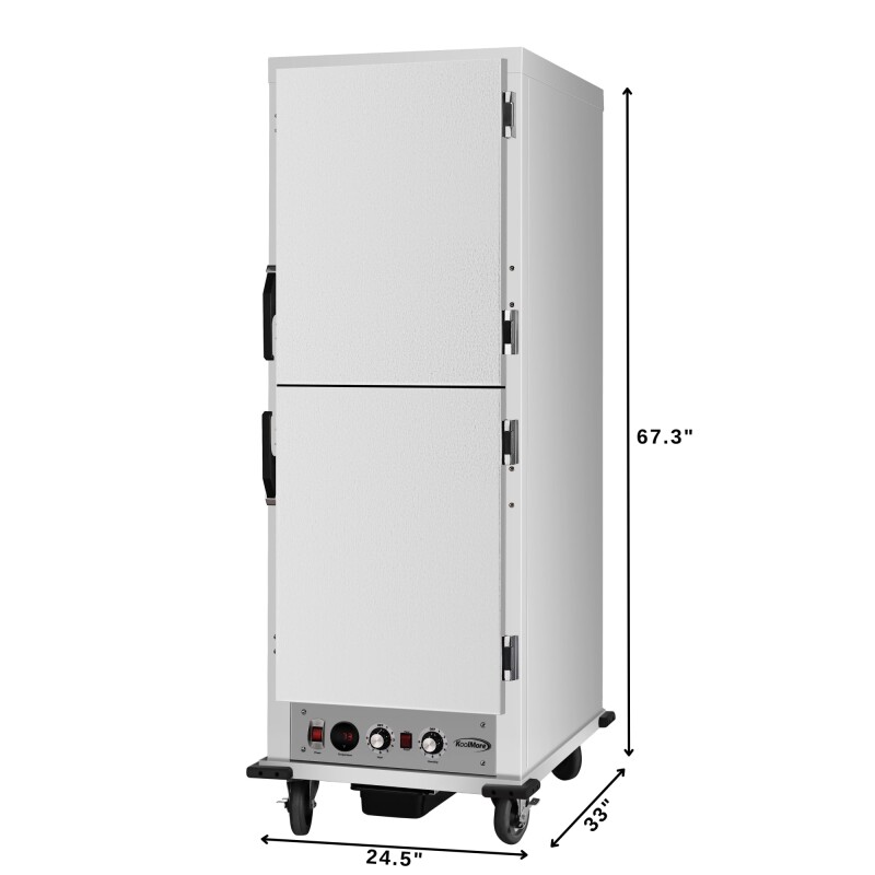 33 in. Commercial Insulated Heated Holding/Proofing Cabinet with 36-Pan Capacity and Solid Dutch Doors in Silver KMCHP36SIDD, product image 3 of 13