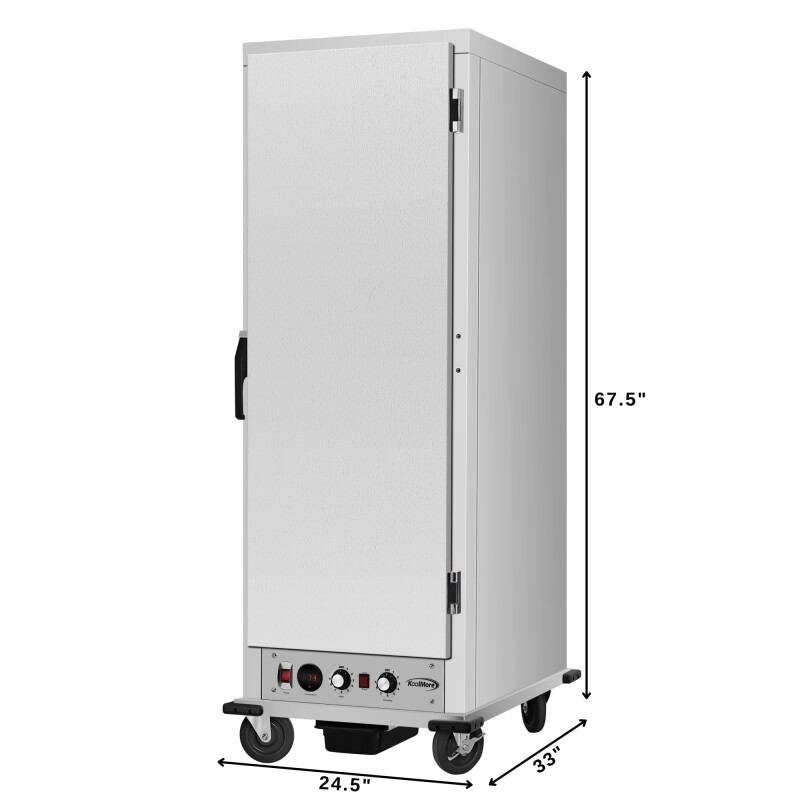 33 in. Commercial Insulated Heated Holding/Proofing Cabinet with 36-Pan Capacity and Solid Door in Silver KMCHP36SISS, product image 3 of 12