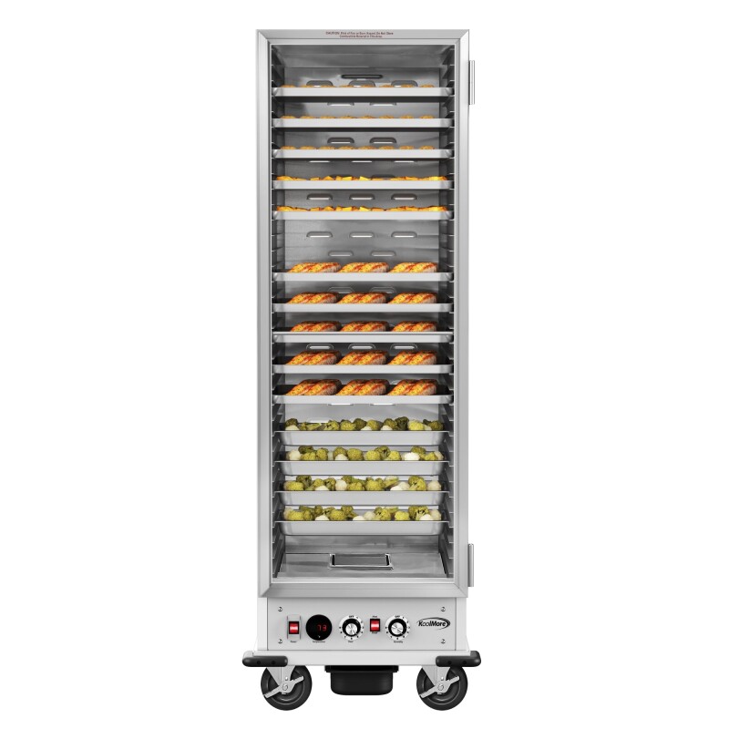 33 in. Commercial Non-Insulated Glass Door Heated Holding/Proofing Cabinet with 36-Pan Capacity in Silver KMCHP36SNGL