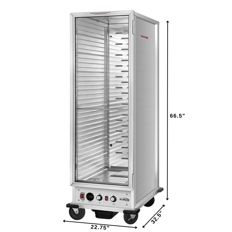 33 in. Commercial Non-Insulated Glass Door Heated Holding/Proofing Cabinet with 36-Pan Capacity in Silver KMCHP36SNGL, product image 2 of 10
