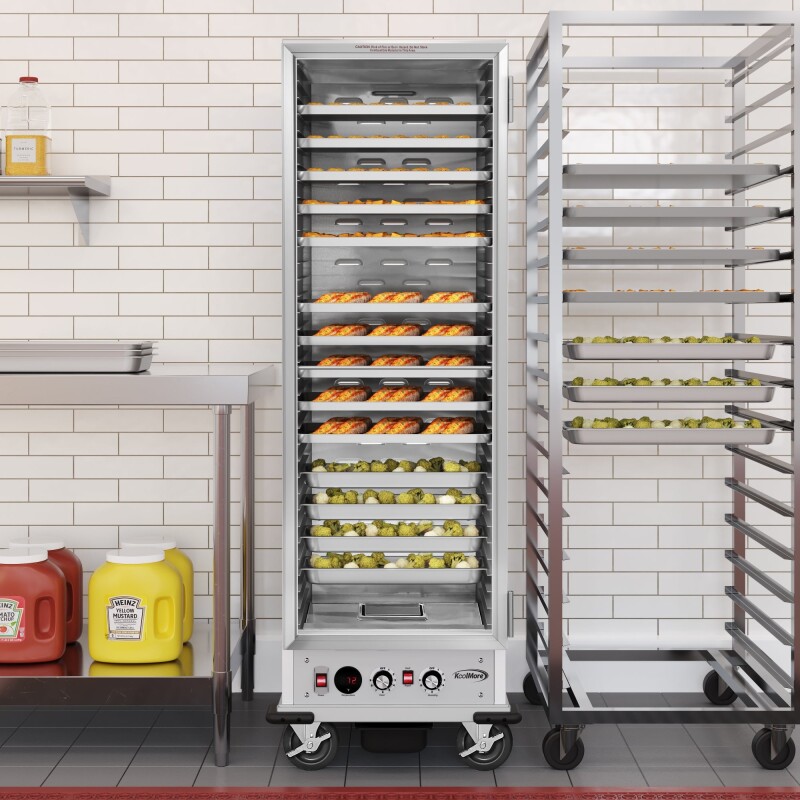 33 in. Commercial Non-Insulated Glass Door Heated Holding/Proofing Cabinet with 36-Pan Capacity in Silver KMCHP36SNGL, product image 3 of 10