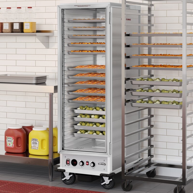 33 in. Commercial Non-Insulated Glass Door Heated Holding/Proofing Cabinet with 36-Pan Capacity in Silver KMCHP36SNGL, product image 4 of 10