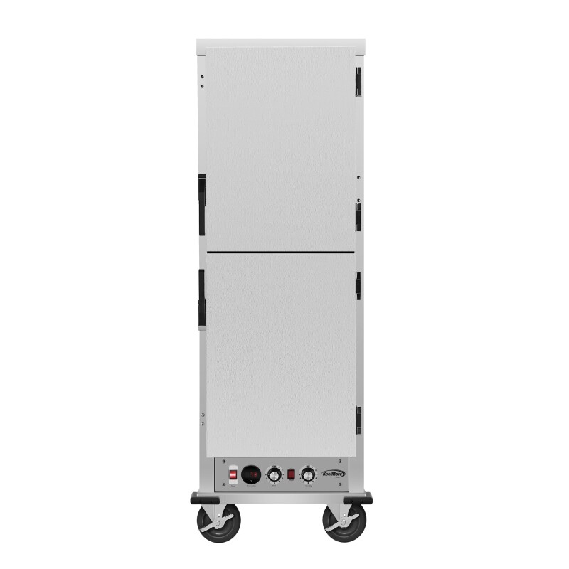33 in. Commercial Insulated Heated Holding/Proofing Cabinet with Wire Racks and Solid Dutch Doors in Silver KMCHP36WIDD
