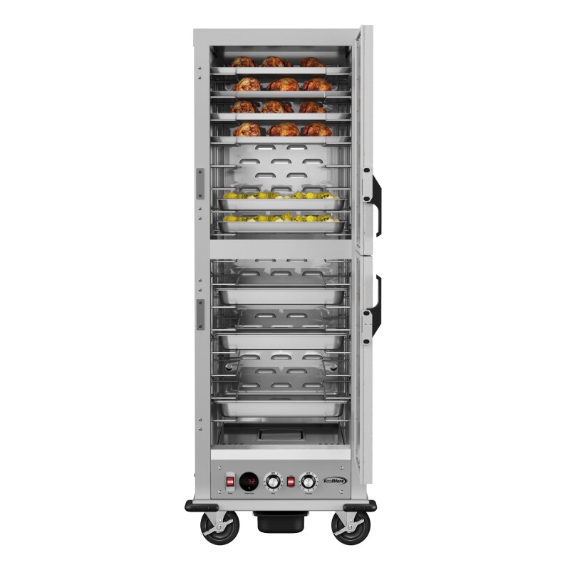 33 in. Commercial Insulated Heated Holding/Proofing Cabinet with Wire Racks and Solid Dutch Doors in Silver KMCHP36WIDD, product image 2 of 13