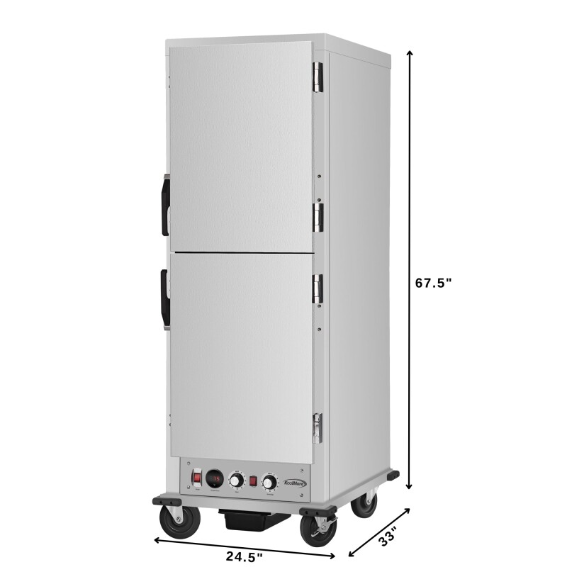 33 in. Commercial Insulated Heated Holding/Proofing Cabinet with Wire Racks and Solid Dutch Doors in Silver KMCHP36WIDD, product image 3 of 13