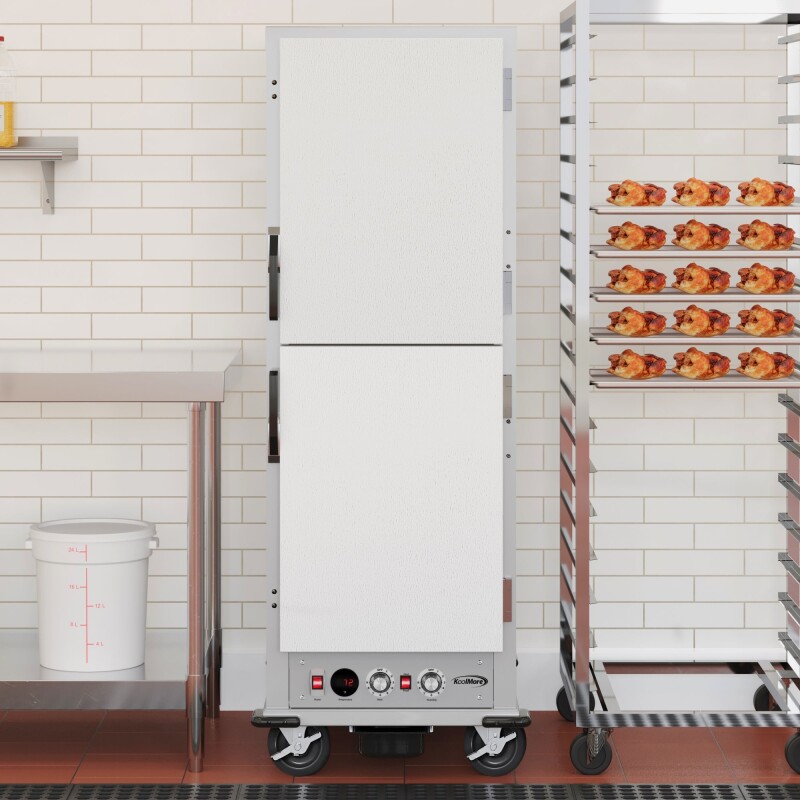 33 in. Commercial Insulated Heated Holding/Proofing Cabinet with Wire Racks and Solid Dutch Doors in Silver KMCHP36WIDD, product image 4 of 13