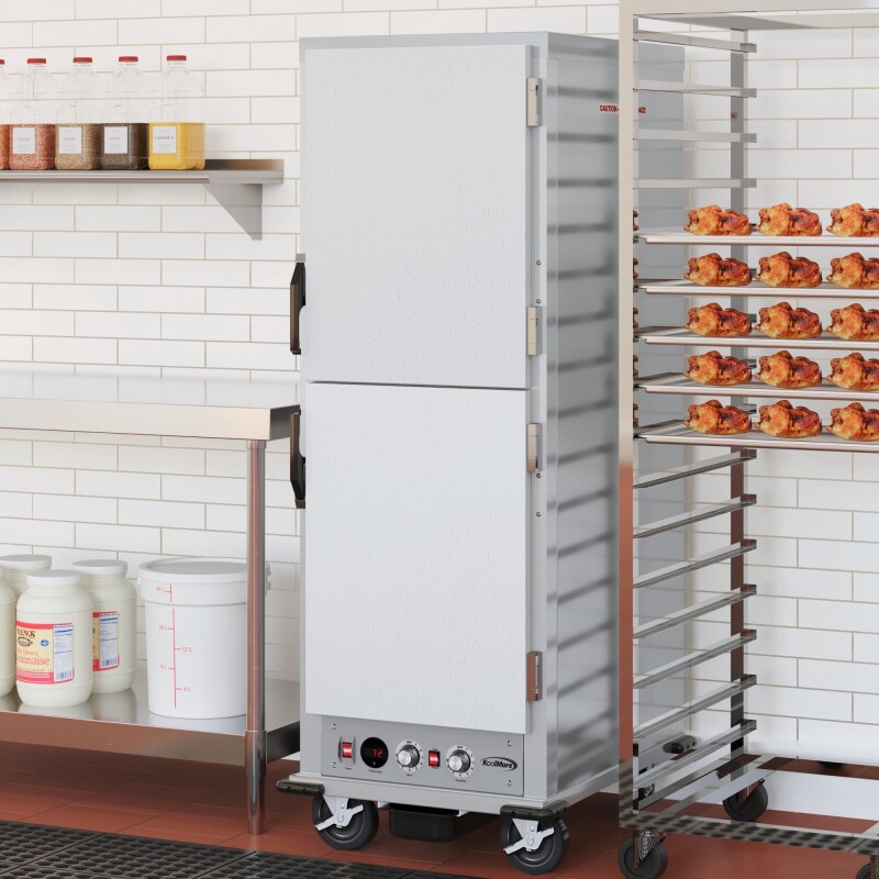 33 in. Commercial Insulated Heated Holding/Proofing Cabinet with Wire Racks and Solid Dutch Doors in Silver KMCHP36WIDD, product image 5 of 13