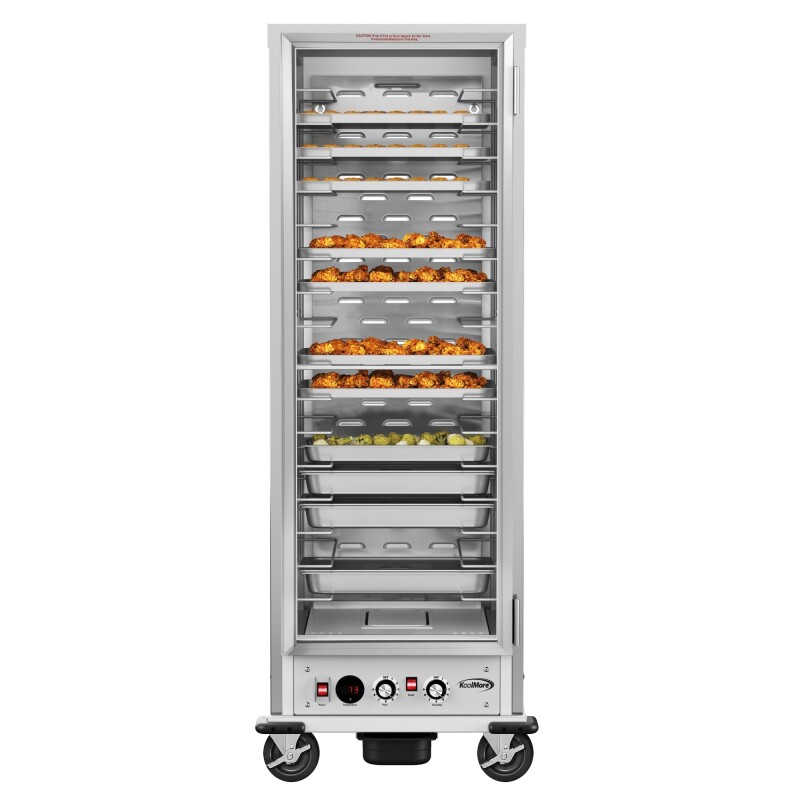 33 in. Commercial Insulated Heated Holding/Proofing Cabinet with Glass Door and Wire Racks in Silver KMCHP36WIGL