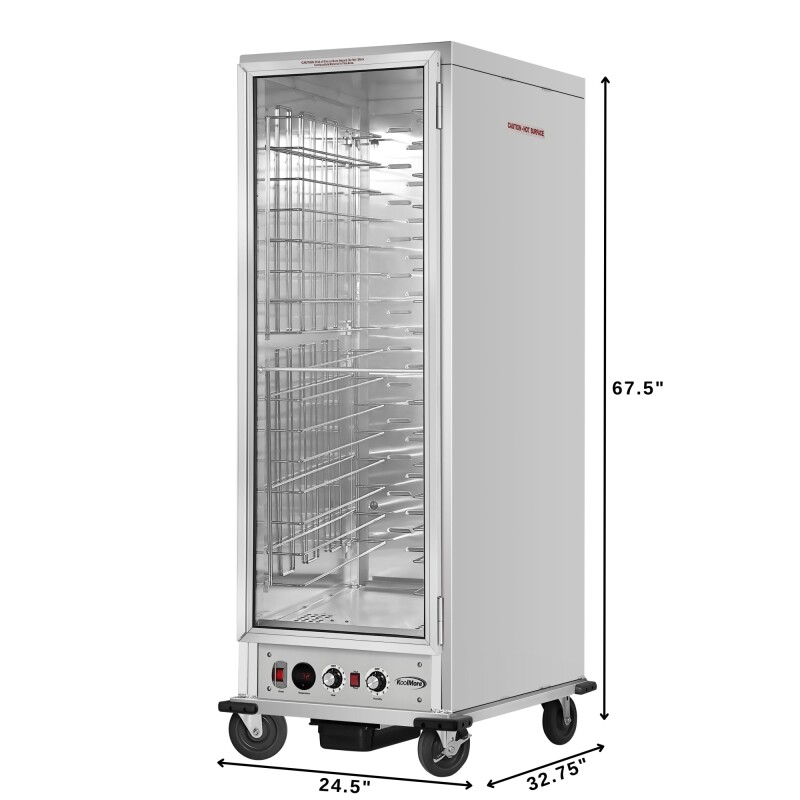 33 in. Commercial Insulated Heated Holding/Proofing Cabinet with Glass Door and Wire Racks in Silver KMCHP36WIGL, product image 2 of 13
