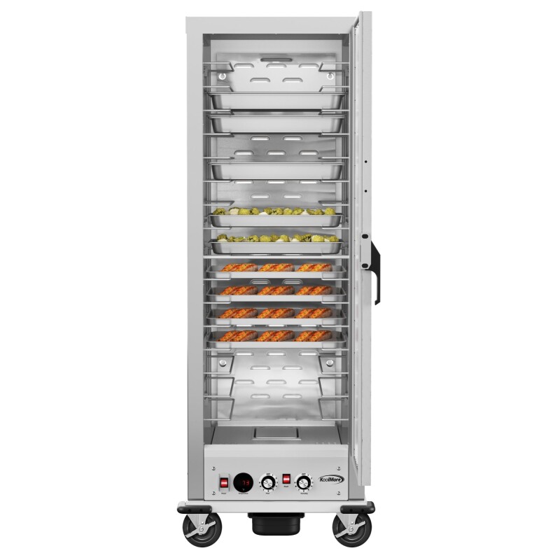 33 in. Commercial Insulated Heated Holding/Proofing Cabinet with Wire Racks and Solid Door in Silver KMCHP36WISS, product image 2 of 11