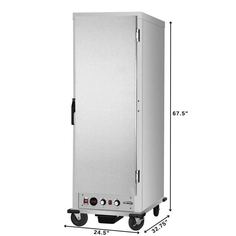 33 in. Commercial Insulated Heated Holding/Proofing Cabinet with Wire Racks and Solid Door in Silver KMCHP36WISS, product image 3 of 11