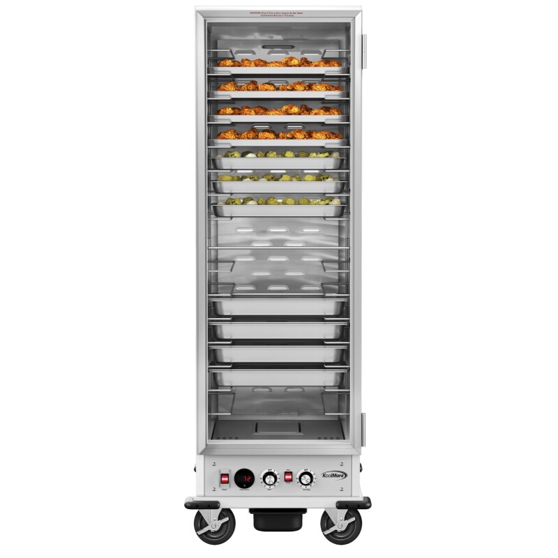 33 in. Commercial Non-Insulated Heated Holding/Proofing Cabinet with Glass Door and Wire Racks in Silver KMCHP36WNGL