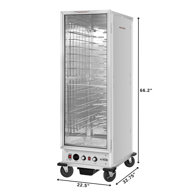 33 in. Commercial Non-Insulated Heated Holding/Proofing Cabinet with Glass Door and Wire Racks in Silver KMCHP36WNGL, product image 2 of 7