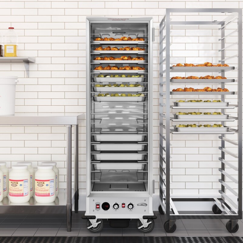 33 in. Commercial Non-Insulated Heated Holding/Proofing Cabinet with Glass Door and Wire Racks in Silver KMCHP36WNGL, product image 3 of 7