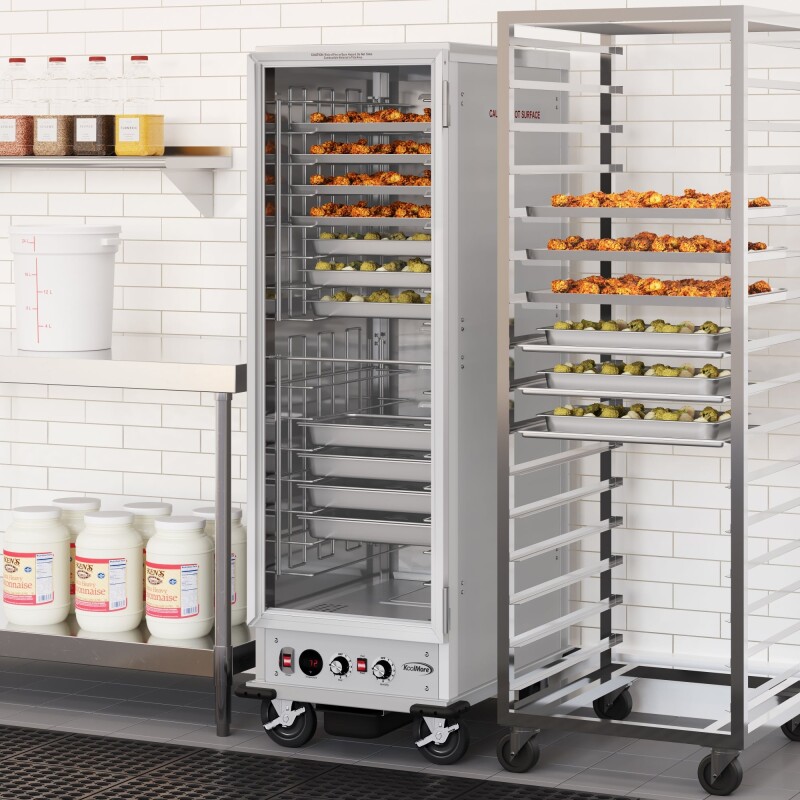 33 in. Commercial Non-Insulated Heated Holding/Proofing Cabinet with Glass Door and Wire Racks in Silver KMCHP36WNGL, product image 4 of 7